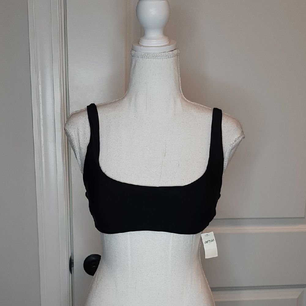 Aerie Scoop Black Bikini Top